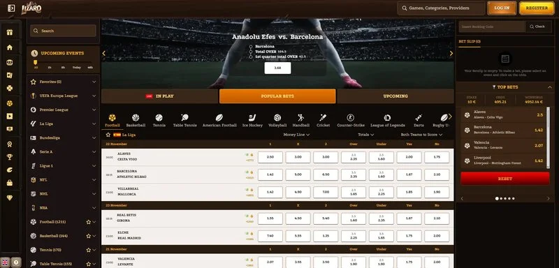Lizaro Casino bonussen screenshot